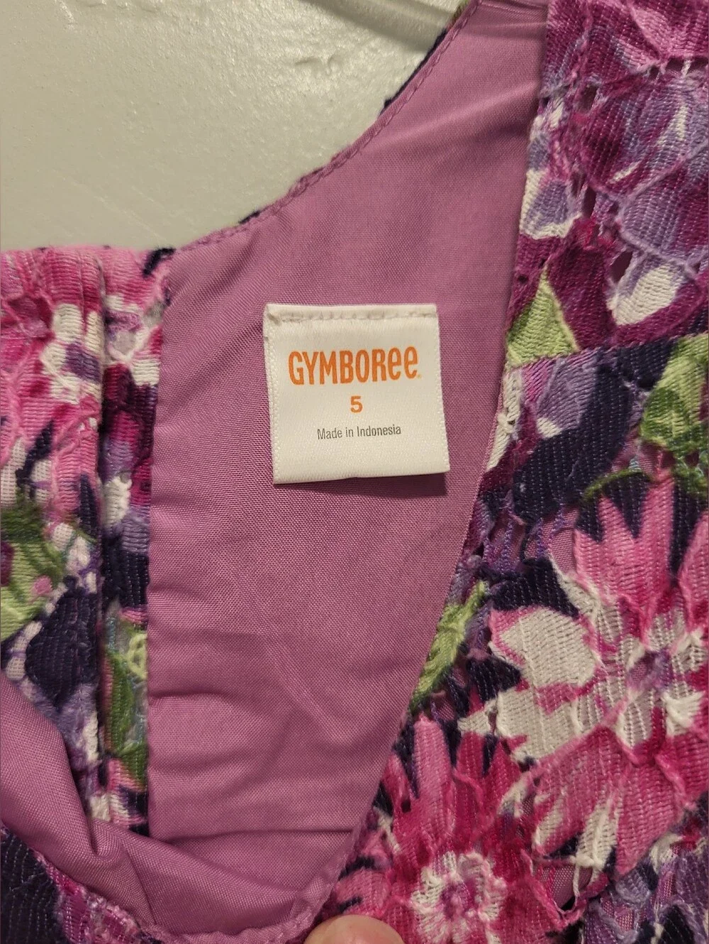 Gymboree Pink and Purple Floral Sleeveless Dress Size 5